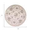 8' Ivory Red And Green Floral Medallion Round Rug