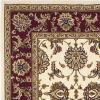 7' Red Ivory And Brown Floral Medallion Octagon Rug