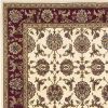 7' Red Ivory And Brown Floral Medallion Octagon Rug
