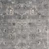 5' X 8' Gray And Light Gray Floral Medallion Area Rug