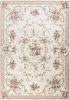 8' X 10' Ivory Red And Green Floral Medallion Area Rug