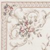 8' X 10' Ivory Red And Green Floral Medallion Area Rug
