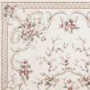 8' X 10' Ivory Red And Green Floral Medallion Area Rug