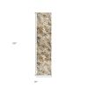 10' Ivory Brown And Blue Wool Botanical Leaves Hand Tufted Area Rug