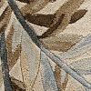 10' Ivory Brown And Blue Wool Botanical Leaves Hand Tufted Area Rug