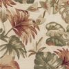 10' Beige Green And Pink Wool Botanical Leaves Hand Tufted Runner Rug