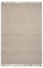 5' X 8' Beige Wool Hand Woven Area Rug With Fringe