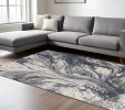 6' X 9' Blue And Gray Abstract Area Rug