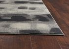 6' X 9' Gray Black And Ivory Abstract Area Rug