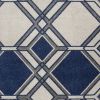 2' X 3' Blue Ivory And Gray Geometric Area Rug