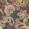 2' X 3' Taupe Red And Gray Floral Hand Tufted Area Rug