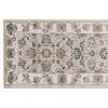 8' Beige And Ivory Floral Medallion Runner Rug