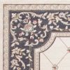 8' Ivory And Gray Floral Runner Rug