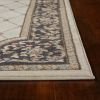 8' Ivory And Gray Floral Runner Rug