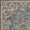 3' X 5' Slate Blue And Red Floral Medallion Area Rug