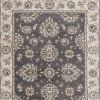 3' X 5' Gray And Ivory Floral Medallion Area Rug
