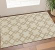 2' X 4' Ivory And Brown Wool Geometric Hand Tufted Area Rug