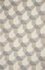 2' X 4' Ivory Gray And Cream Wool Geometric Hand Tufted Area Rug
