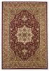 3' X 5' Red And Beige Floral Medallion Area Rug