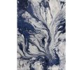 3' X 5' Blue Gray And Ivory Abstract Area Rug