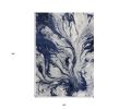 3' X 5' Blue Gray And Ivory Abstract Area Rug