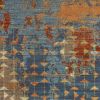 3' X 5' Blue Red And Orange Abstract Area Rug