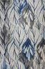 3' X 5' Gray And Navy Blue Botanical Leaves Area Rug