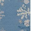 8' Blue Gray And White Fish and Coral Hand Hooked Runner Rug