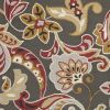 3' X 5' Taupe Red And Gray Floral Hand Tufted Area Rug