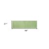 7' Green Hand Woven Runner Rug