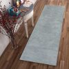 8' Blue Shag Hand Woven Runner Rug