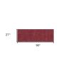 8' Red Shag Hand Woven Runner Rug
