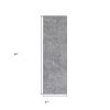 8' Gray Shag Hand Woven Runner Rug
