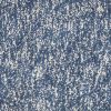 8' Indigo And Ivory Abstract Shag Hand Woven Runner Rug