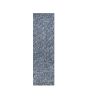 8' Indigo And Ivory Abstract Shag Hand Woven Runner Rug