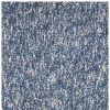 8' Indigo And Ivory Abstract Shag Hand Woven Runner Rug