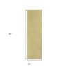 8' Canary Yellow Shag Hand Woven Runner Rug