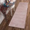 8' Pink Shag Hand Woven Runner Rug