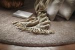 3' X 5' Beige Shag Hand Woven Area Rug