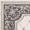 5' X 8' Ivory And Gray Floral Area Rug