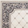 5' X 8' Ivory And Gray Floral Area Rug