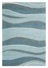 8' Blue Gray And Ivory Wool Hand Tufted Runner Rug