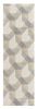 7' Ivory Gray And Cream Wool Geometric Hand Tufted Runner Rug