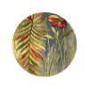 5' Blue And Green Wool Tropical Botanical Hand Tufted Round Rug