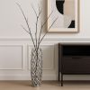 40" Aluminum Silver Twigs Cylinder Floor Vase