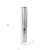 40" Silver Aluminum Cylindrical Floor Vase