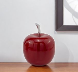 6" Red Aluminum Decorative Apple Tabletop Sculpture