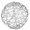 12" Silver Iron Decorative Orb Tabletop Sculpture