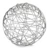 12" Silver Iron Decorative Orb Tabletop Sculpture