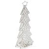 16" Glam Silver And Faux Crystals Christmas Tree Tabletop Sculpture